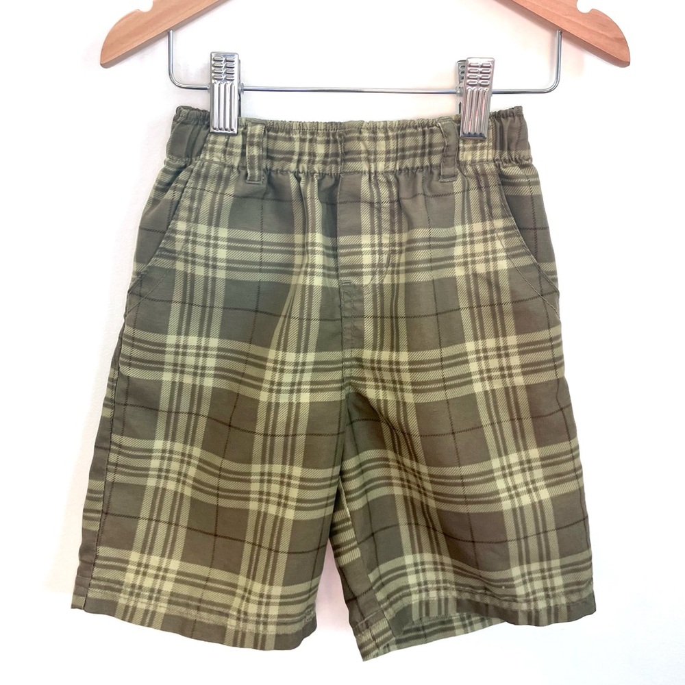 5/$30💥Vintage 🇨🇦 Please Mum Lightweight Quick Dry Shorts, Green Madras Plaid